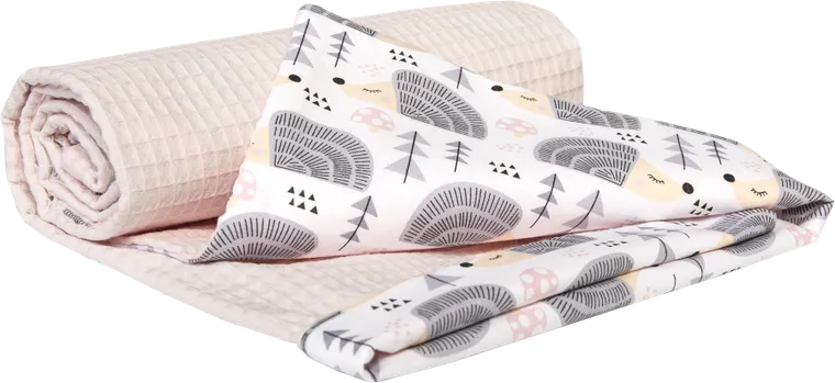 Medi Partners, Jeże, kocyk, wafel, różowy, 75-100 cm