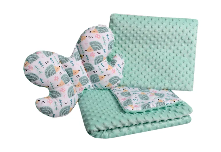 Medi Partners, Jeże, zestaw pościeli do wózka, mięta