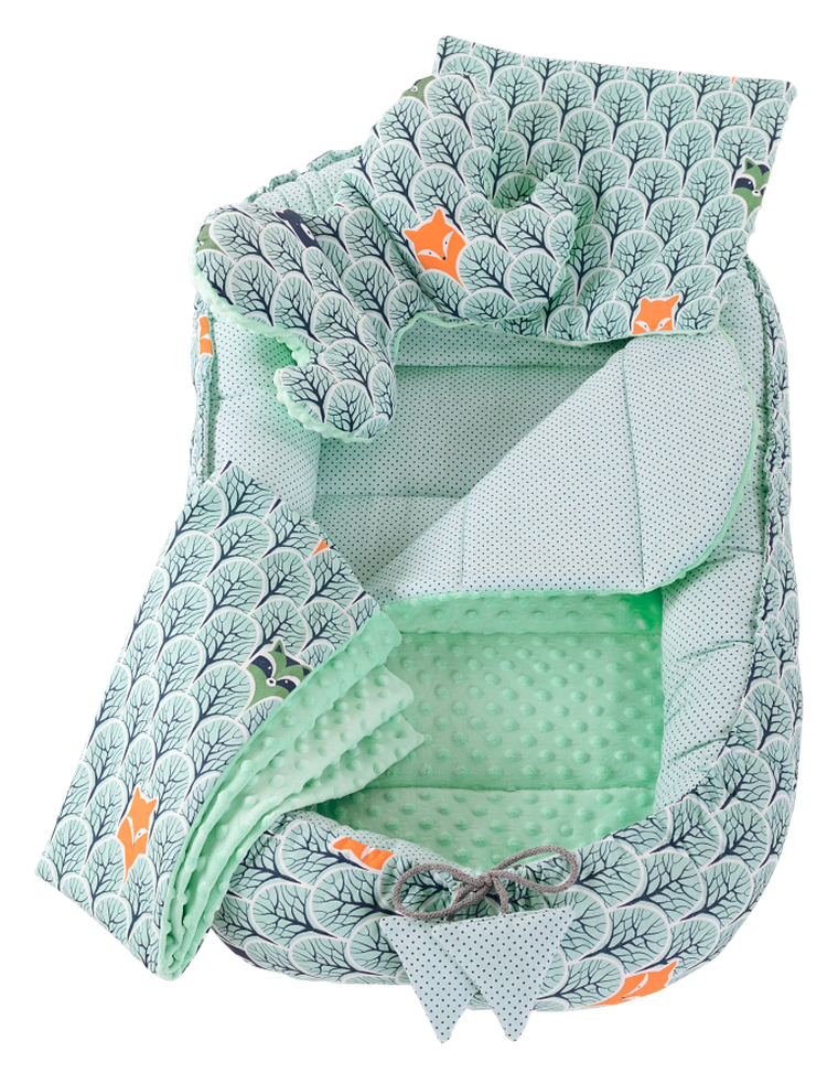 Medi Partners, Las, gniazdo niemowlęce, kokon w zestawie, miętowy