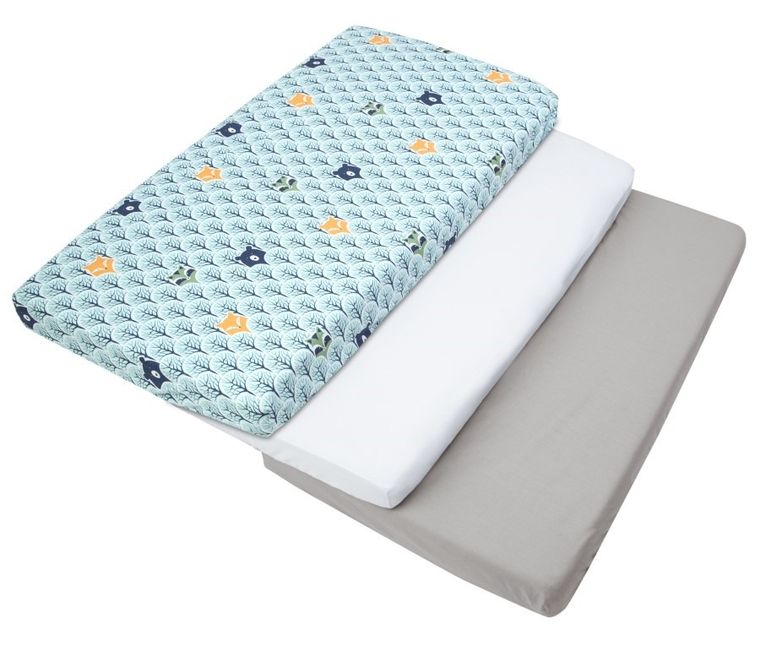 Medi Partners, Las, prześcieradło z gumką do łóżeczka, bawełniane, 120-60 cm, 3 szt.