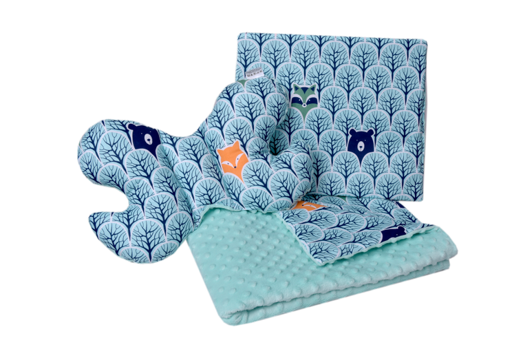 Medi Partners, Las, zestaw pościeli do wózka, miętowy