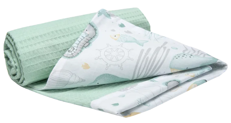 Medi Partners, Ocean, kocyk, wafel, mięta, 75-100 cm