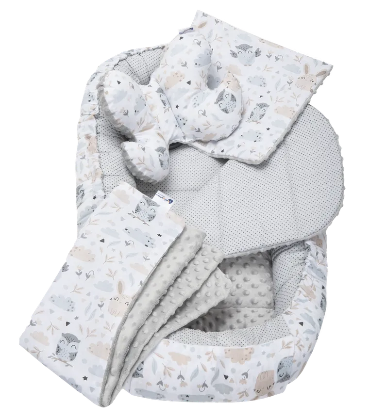 Medi Partners, Polana, kokon, gniazdo niemowlęce w zestawie, szary