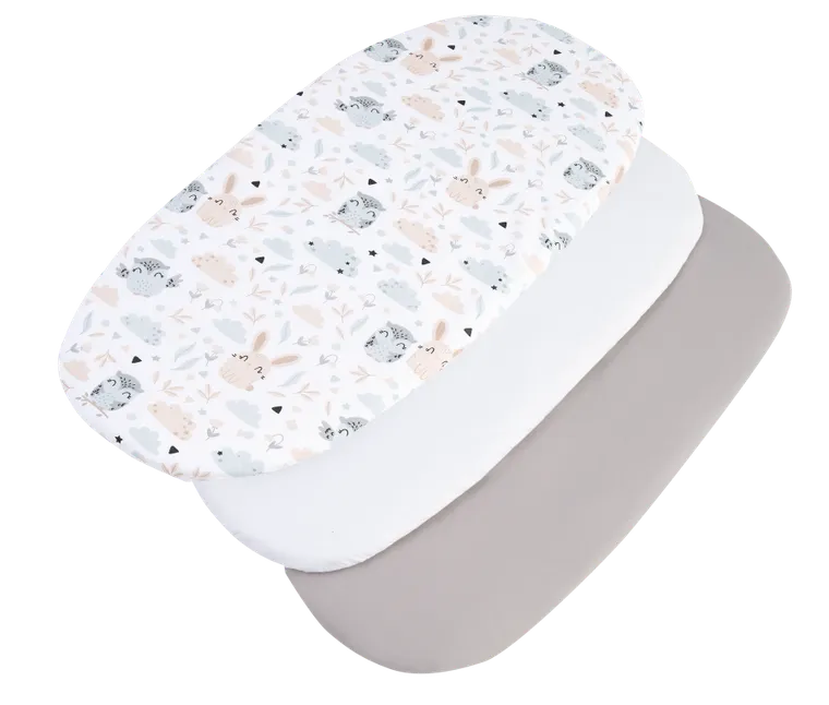 Medi Partners, Polana, prześcieradło z gumką do łóżeczka, bawełniane, 86-40 cm, 3 szt.