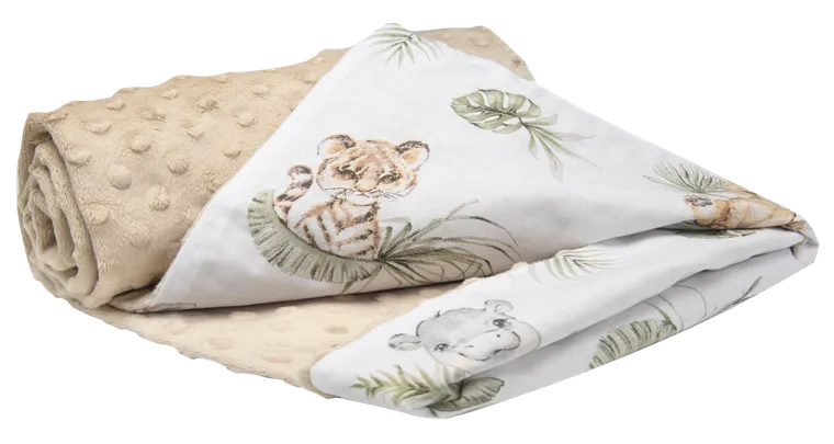 Medi Partners, Safari, kocyk minky, beżowy, 75-100 cm