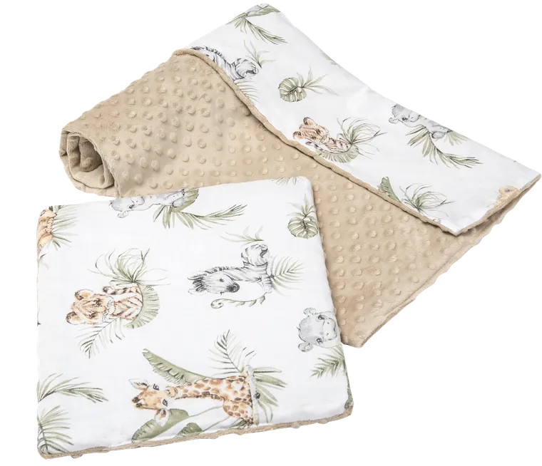Medi Partners, Safari, kołderka z poduszką do łóżeczka, minky, 75-100 cm