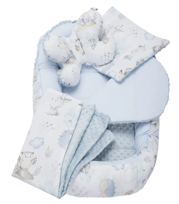 Medi Partners, Sarny, Jeż, gniazdo niemowlęce, kokon w zestawie, błękitny