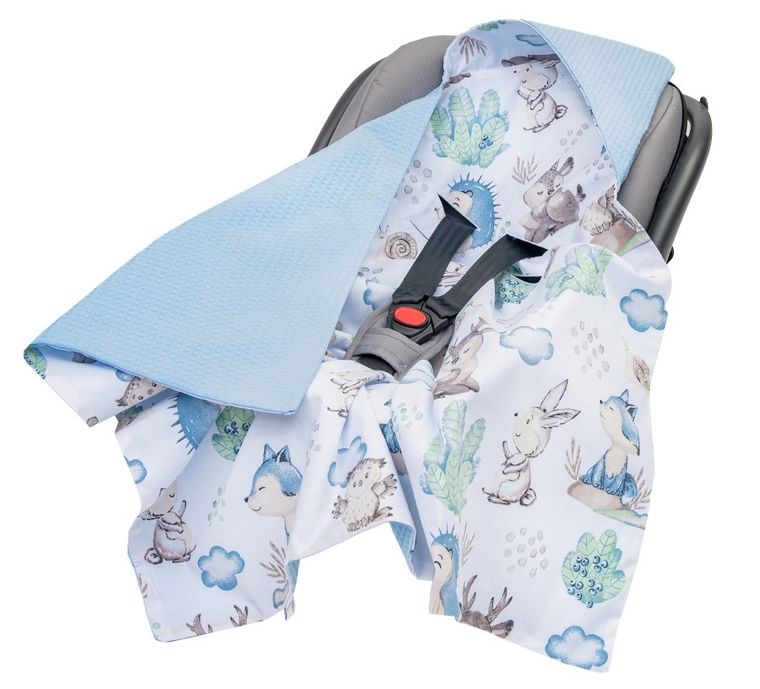 Medi Partners, Sarny, Jeż, otulacz do nosidełka, kocyk z kapturkiem, wafel, 85-85 cm