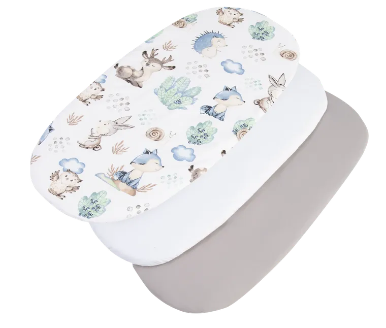 Medi Partners, Sarny, Jeż, prześcieradło z gumką do łóżeczka, bawełniane, 86-40 cm, 3 szt.