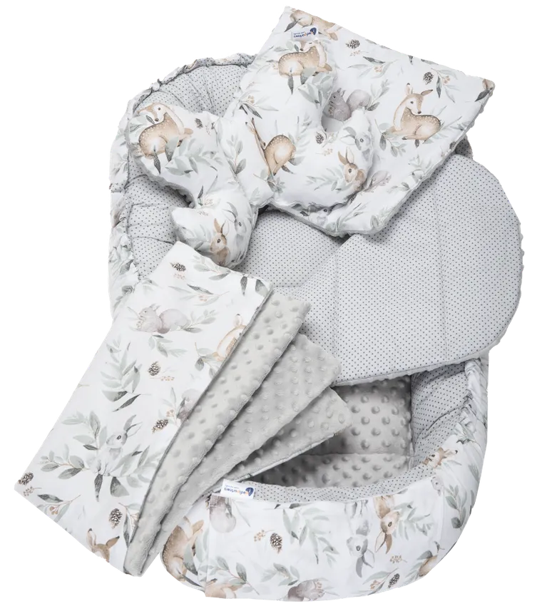 Medi Partners, Sarny, Liście, gniazdo niemowlęce, kokon w zestawie, szary