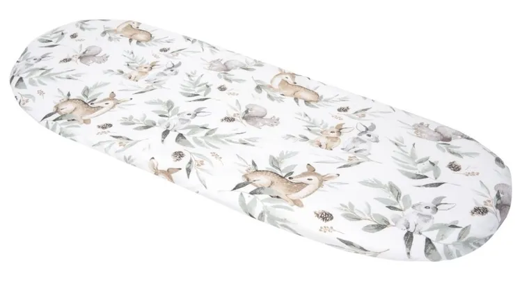 Medi Partners, Sarny, Liście, prześcieradło z gumką do wózka, bawełniane