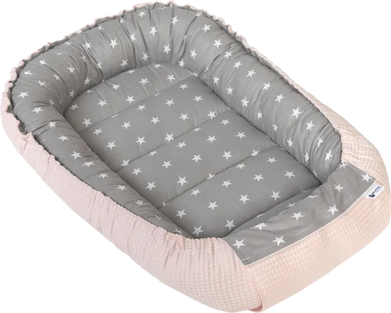 Medi Partners, Stars, gniazdo niemowlęce, kokon, wafel, szary, róż