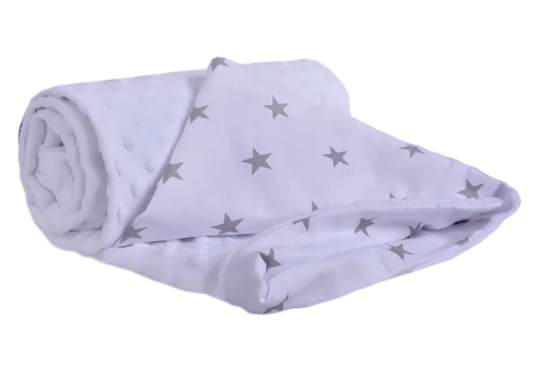 Medi partners, Stars kocyk minky, biały, 75-100 cm