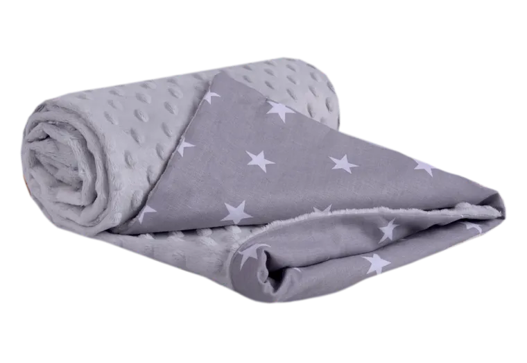 Medi partners, Stars, kocyk minky, szary, 75-100 cm