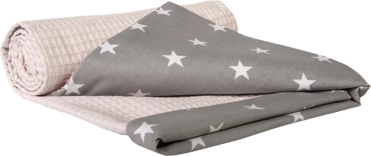 Medi Partners, Stars, kocyk, wafel, szary, 75-100 cm