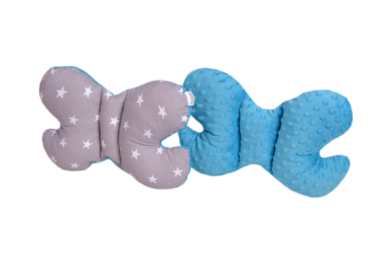 Medi Partners, Stars, motylek, poduszka antywstrząsowa, szara, niebieska