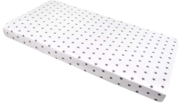 Medi Partners, Stars, prześcieradło z gumką, białe, 60-120 cm