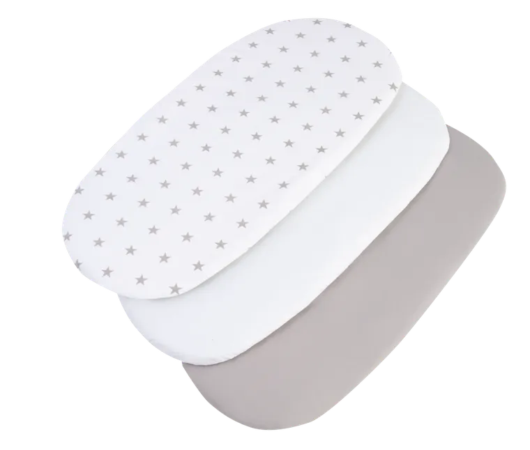 Medi Partners, Stars, prześcieradło z gumką do łóżeczka, bawełniane, 86-40 cm, 3 szt.