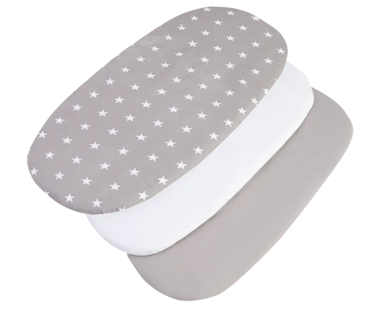 Medi Partners, Stars, prześcieradło z gumką do łóżeczka, bawełniane, 86-40 cm, 3 szt.