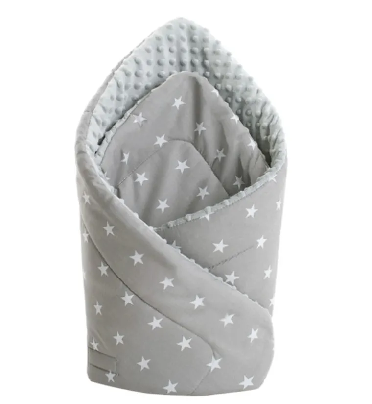 Medi Partners, Stars, rożek niemowlęcy minky, szary