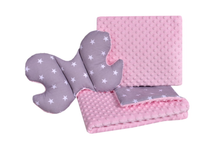 Medi Partners, Stars, zestaw pościeli do wózka, różowy