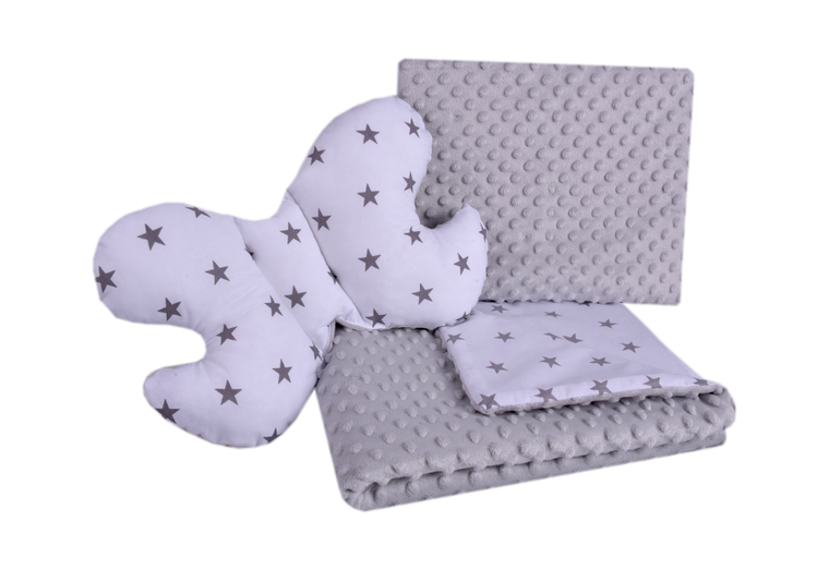 Medi Partners, Stars, zestaw pościeli do wózka, szary