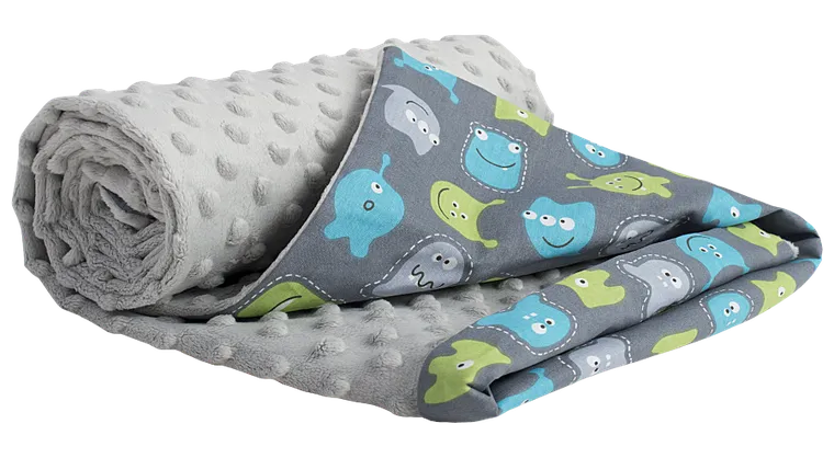 Medi Partners, Stworki, kocyk minky, szary, 75-100 cm