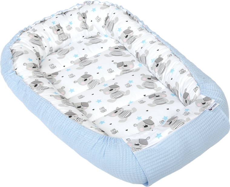 Medi Partners, Teddy, gniazdo niemowlęce, kokon, wafel, błękit