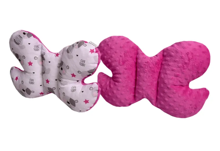 Medi Partners, Teddy, motylek, poduszka antywstrząsowa, ciemny róż