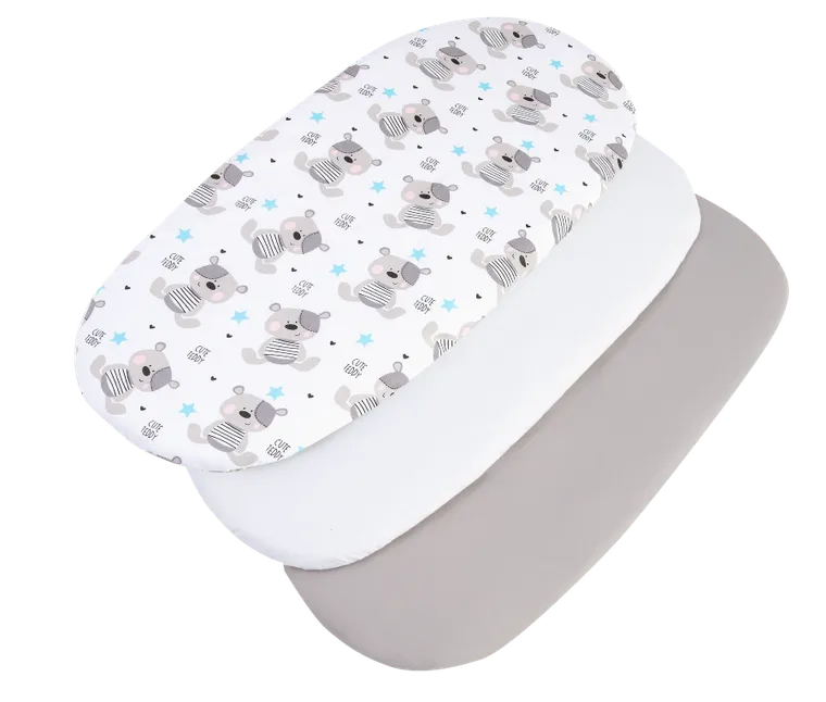 Medi Partners, Teddy, prześcieradło z gumką do łóżeczka, bawełniane, 86-40 cm, 3 szt.