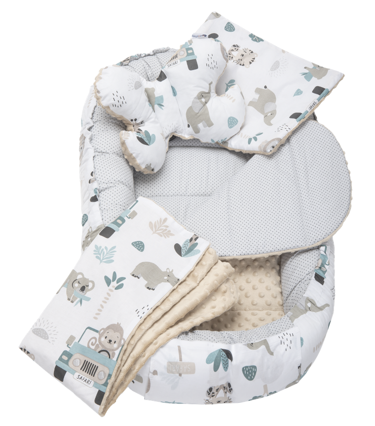 Medi Partners, Zoo, gniazdo niemowlęce, kokon w zestawie, beżowy
