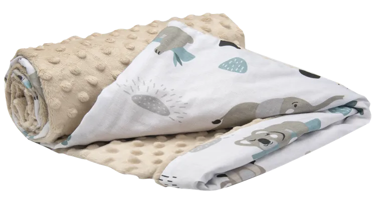 Medi Partners, Zoo, kocyk minky, beżowy, 75-100 cm