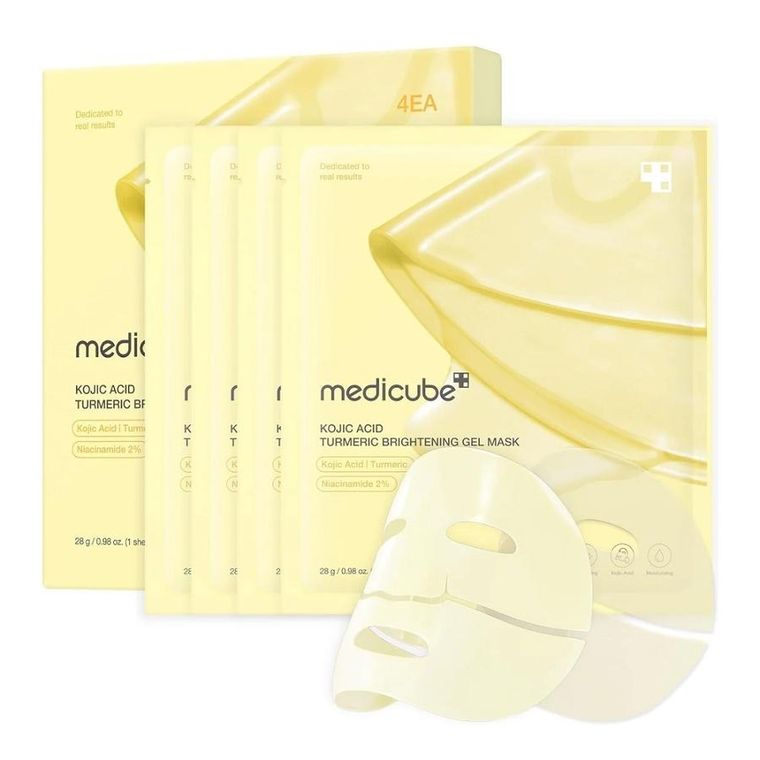 Medicube, Kojic Acid Turmeric Brightening Gel Mask, rozświetlająca maska do twarzy, 4-28g