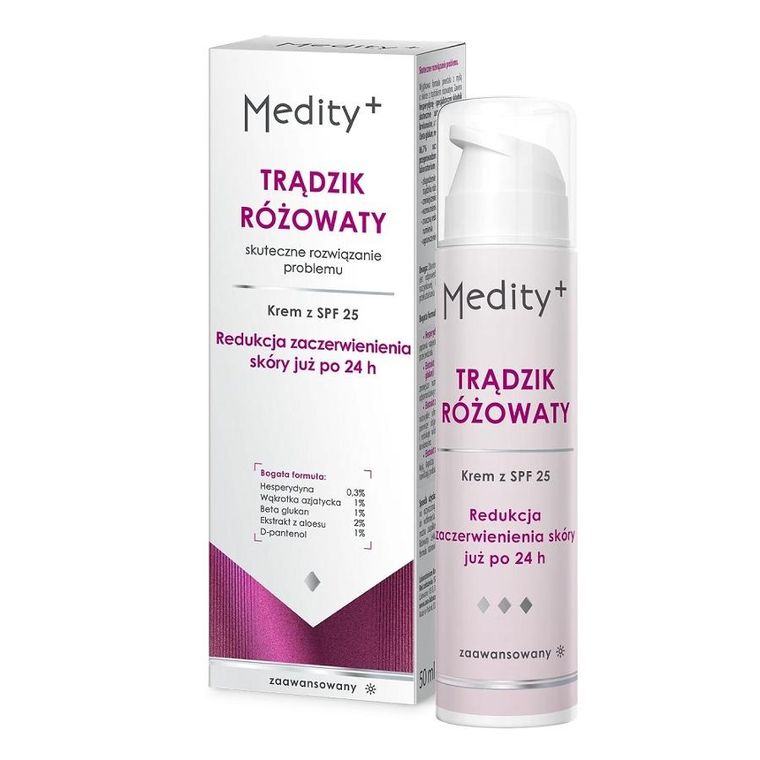 Medity+, Trądzik Różowaty, krem na dzień SPF25, 50 ml
