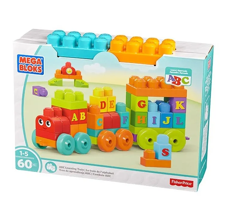 MEGA Bloks, Pociąg ABC, klocki, 60 elementów