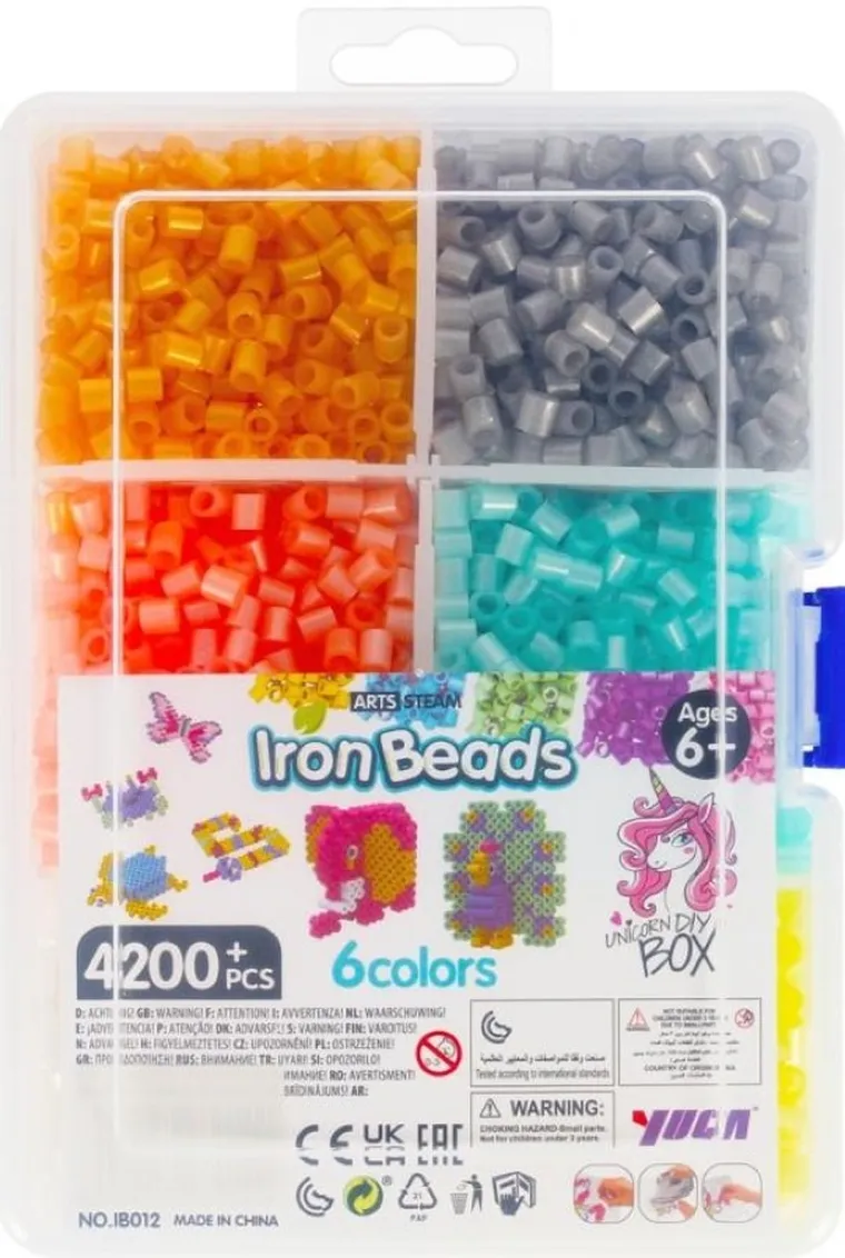 Mega Creative, koraliki do zgrzewania, 4200 elementów, 6 kolorów, walizka