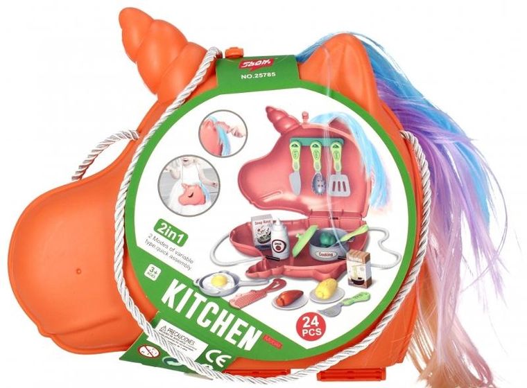Mega Creative, kuchnia z akcesoriami, torebka, Jednorożec