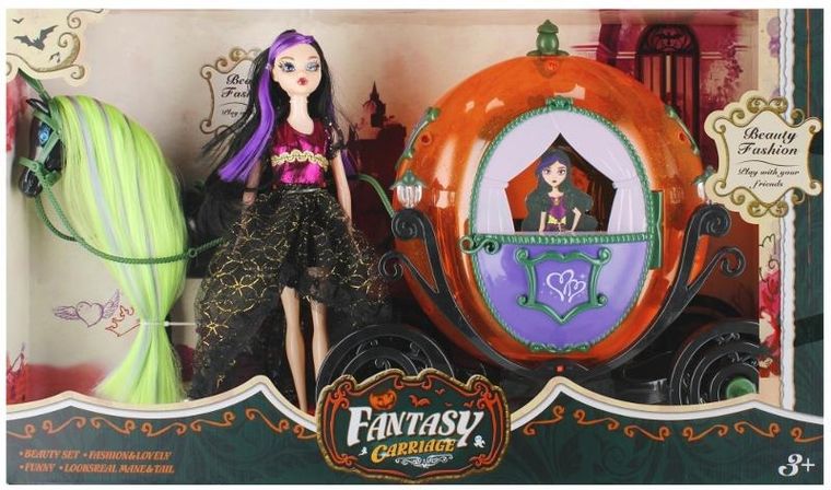 Mega Creative, lalka z karetą i koniem