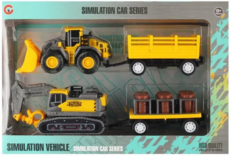 Mega Creative, Maszyny budowlane, zestaw pojazdów pull & back