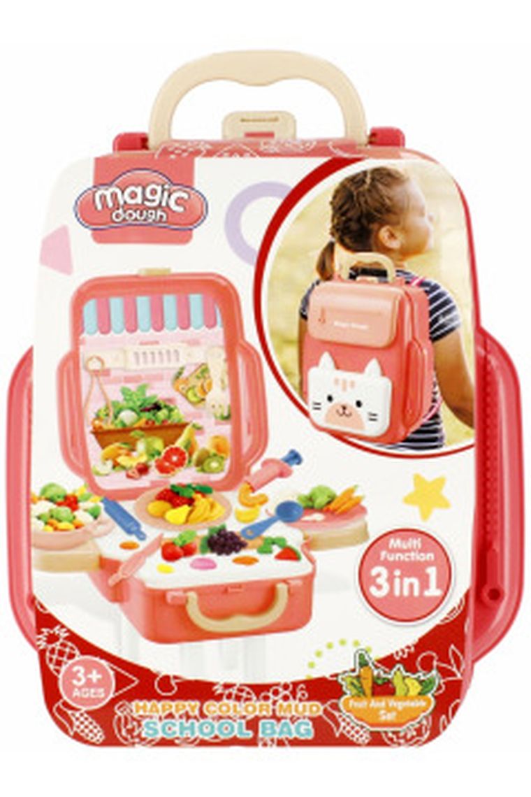 Mega Creative, Owoce i warzywa, masa plastyczna z akcesoriami w walizce