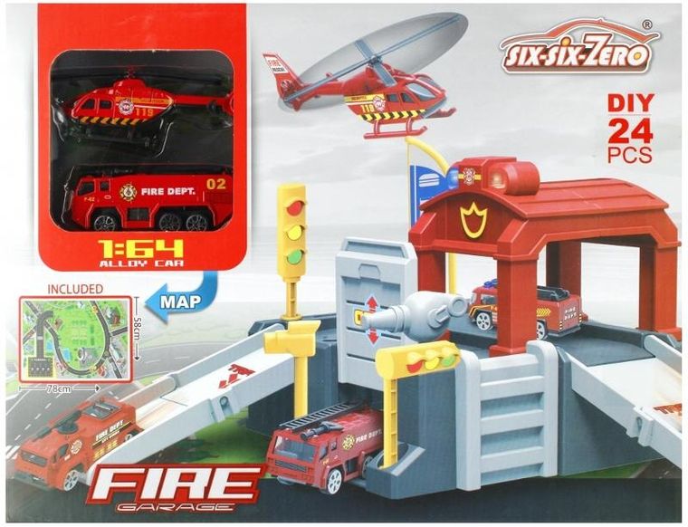 Mega Creative, parking straży pożarnej z akcesoriami