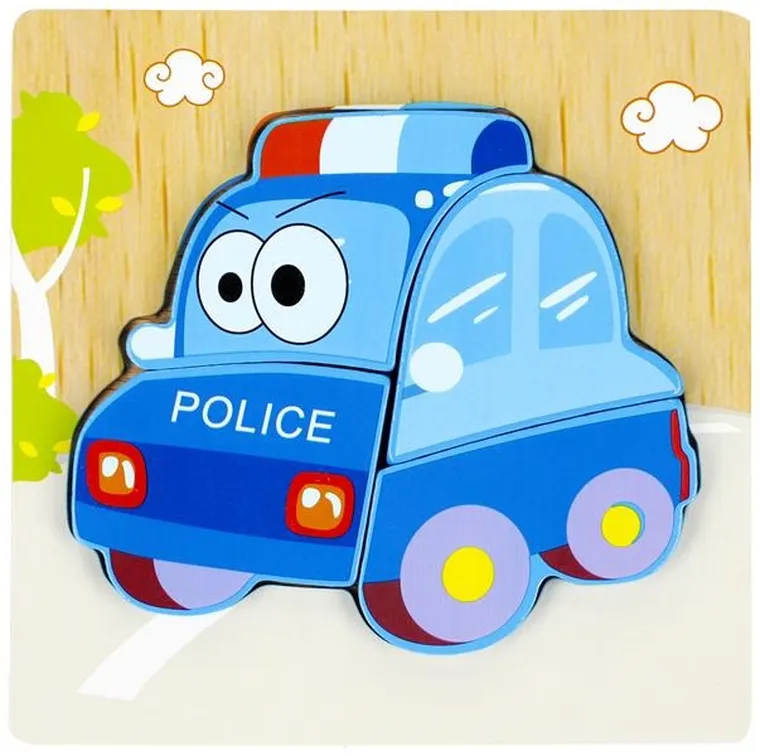 Mega Creative, układanka drewniana, policja