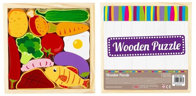 Mega Creative, Warzywa, układanka drewniana, 12 elementów