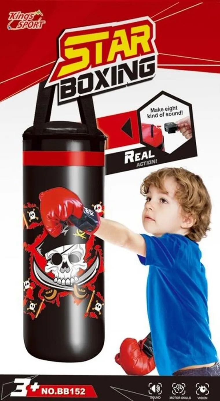 Mega Creative, worek bokserski, średni, zestaw z rękawicami, dźwięk