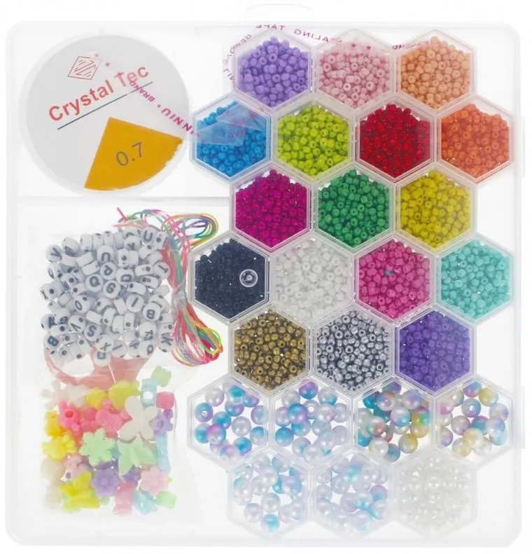 Mega Creative, zestaw koralików do nawlekania, biżuteria