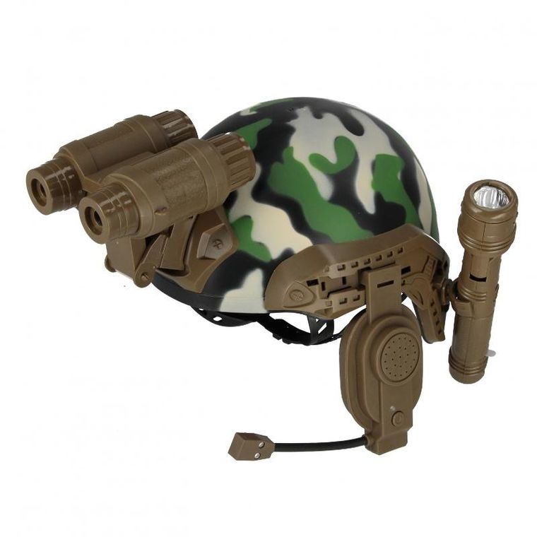 Mega Creative, zestaw wojskowy z kaskiem z lornetką, latarka i goglami