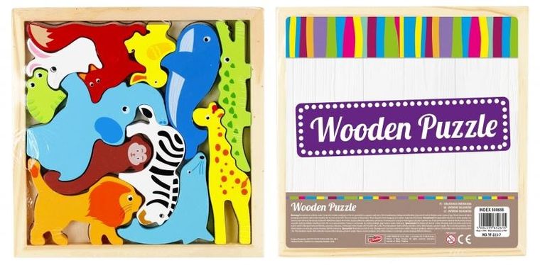 Mega Creative, Zwierzęta, układanka drewniana, 12 elementów