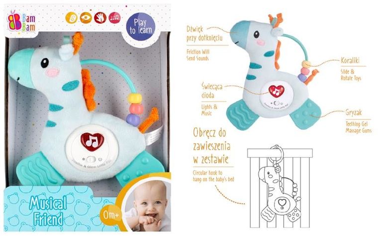 Mega Creative, żyrafa, gryzak, maskotka interaktywna