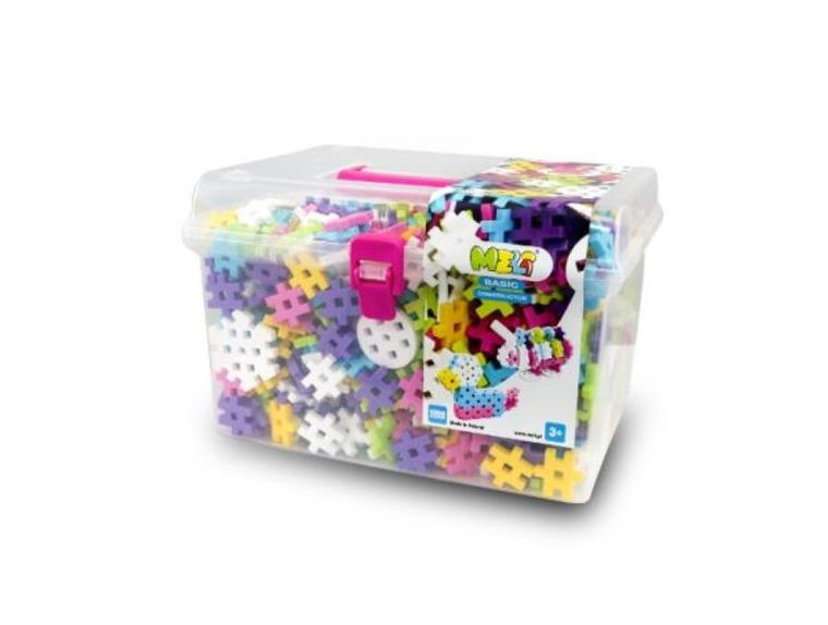 Meli, Basic Constructor Pink Travel Box, klocki, 1000 elementów