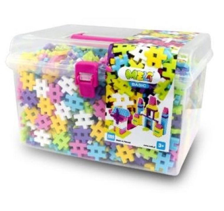 Meli, Basic Pink, klocki, travel box 1000 elementów